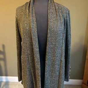 89th & Madison Ribbed Gray Cardigan